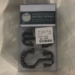 Shower curtain double hooks.